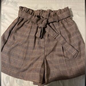 Plaid Brown Women's Shorts